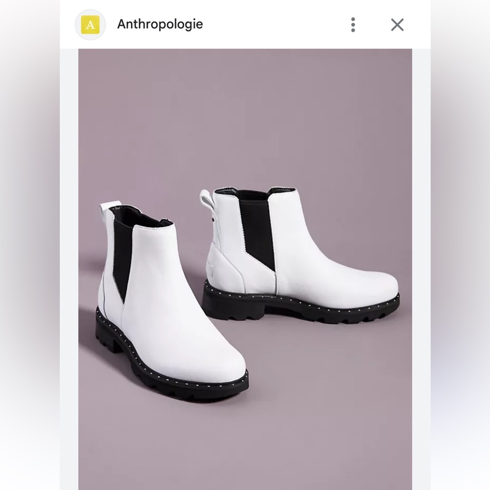 Sorel white Lennox Chelsea waterproof boots 7.5